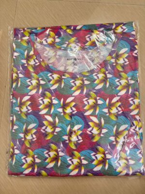 Half Sleeves Printed Maternity Gown With Zipless Nursing Access