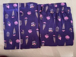 Women’s Cotton Printed Night Suit Set of Shirt & Pyjama Set with Collar (Available in all the Sizes)