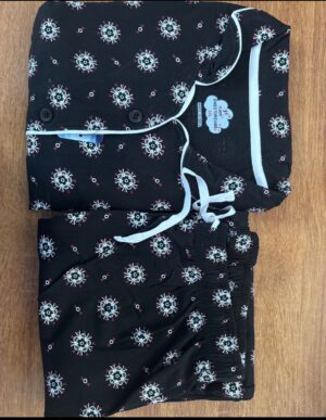 Women’s Cotton Printed Night Suit Set of Shirt & Pyjama Set with Collar (Available in all the Sizes)