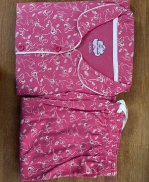 Women’s Cotton Printed Night Suit Set of Shirt & Pyjama Set with Collar (Available in all the Sizes)