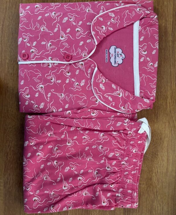 WhatsApp Image 2026-05-14 at 6.12.06 PM (2) Women’s Cotton Printed Night Suit Set of Shirt & Pyjama Set with Collar (Available in all the Sizes)