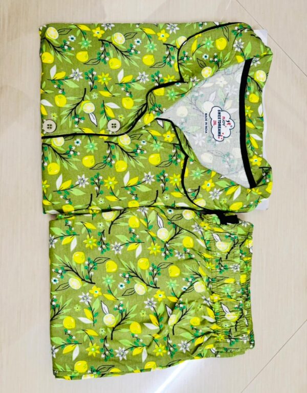 WhatsApp Image 2026-05-14 at 7.45.05 PM (1) Women’s Cotton Printed Night Suit Set of Shirt & Pyjama Set with Collar (Available in all the Sizes)